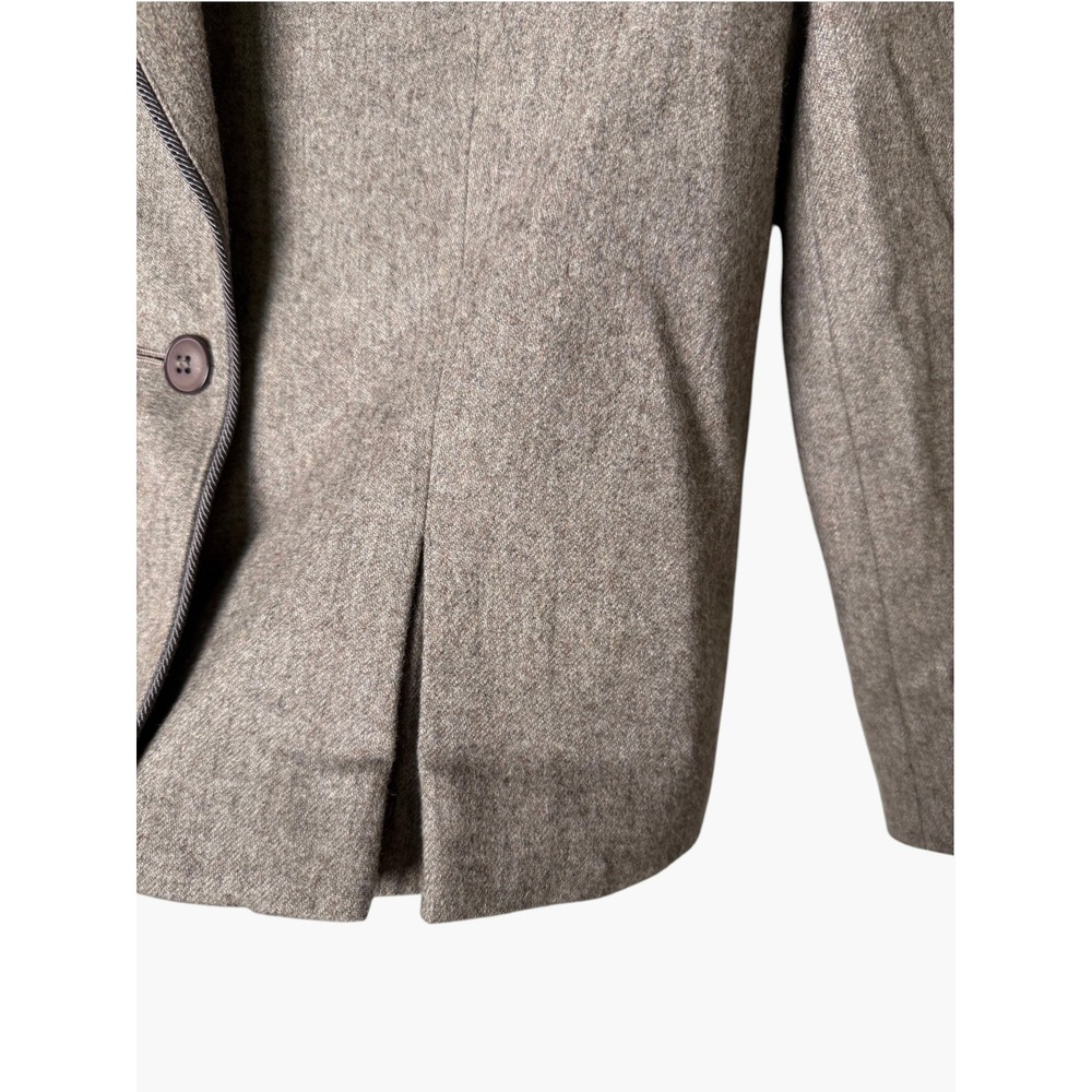 Vintage Sasson Wool Blend Blazer Jacket Taupe Corded Trim Sz Small‎ - Picture 9 of 12